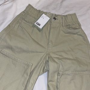 NWT H&M Paperbag/Mom Jean Cotton Pants